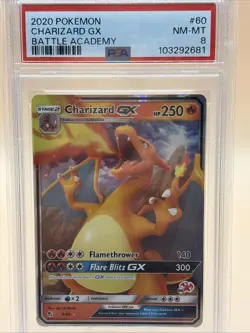 PSA 8 Charizard GX 2020 Pokemon #60 Battle Academy NM-MT Fast Free Shipping - Image 1