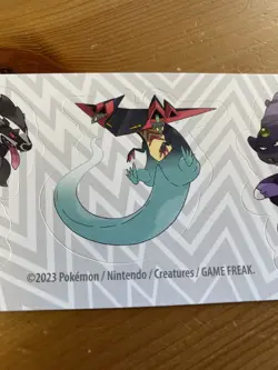 Pokemon Knock Out Collection 3 Sticker Sheet Slowking Obstagoon Dragapult - Image 3