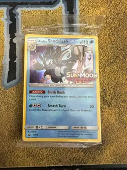 Pokemon SEALED Alolan Sandslash SM18 Guardians Rising Prerelease Promo Pack!! - Image 1