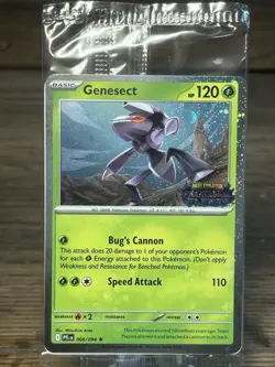 SEALED Pokemon Genesect 008 Phantasmal Flames Stamped Promo Best Buy SWIRL - Image 1