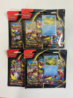 Mega Evolution Pokemon TCG Blister 3 Pack Psyduck Factory Sealed x4 Lot of 4 - Image 1