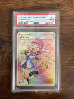 Pokemon Whitney 214 Full Art PSA 9 Mint - Sun and Moon 2018 Lost Thunder - Image 1