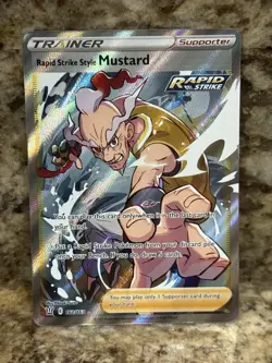 Pokemon Rapid Strike Style Mustard 162/163 Battle Styles Ultra Rare Holo NM - Image 1