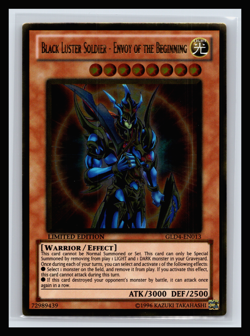 Yugioh Black Luster Soldier Envoy of the Beginning GLD4-EN013 Gold Rare NM - Image 1