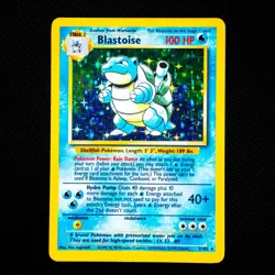 Pokemon TCG Blastoise Base Set Holo Unlimited Rare Card 2/102 Light Play - Image 1
