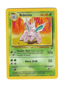 Nidorino (54/130) Base Set 2 WotC 1999 Pokemon Card NM Vintage TCG - Image 1