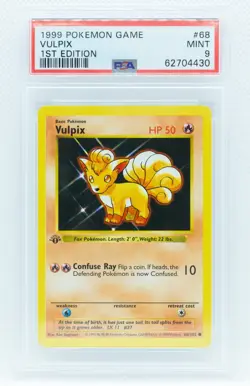 PSA 9 VULPIX 68/102 1st Edition Shadowless Base Set 1999 - Pokemon Card - Image 1