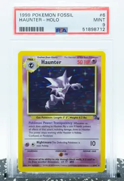 PSA 9 HAUNTER 6/62 Holo Rare Fossil Set WOTC 1999 - Pokemon Card - Image 1