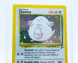 PSA 5 CHANSEY 3/130 Holo Rare Base Set 2 WOTC 2000 - Pokemon Card - Image 2