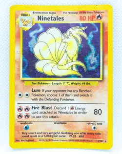 NINETALES 12/102 Holo Rare Base Set Unlimited 1999 - Pokemon Card WOTC - Image 1
