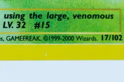 BEEDRILL 17/102 Non-Holo Rare 1999-2000 4th Print Base Set - Pokemon Card WOTC - Image 2