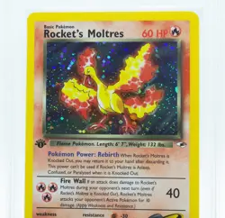PSA 9 ROCKET'S MOLTRES 12/132 1st Edition Holo Gym Heroes 2000 - Pokemon Card - Image 2