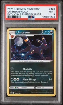 Umbreon SWSH129 - Black Star Promo - Graded PSA 9 MINT Pokemon Card - Image 3
