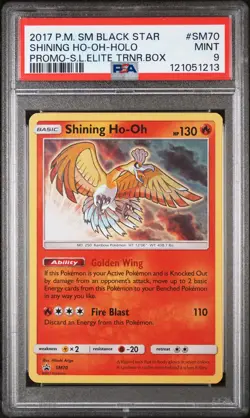 Shining Ho-Oh SM70 - Black Star Promo - Graded PSA 9 MINT Pokemon Card - Image 3