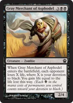 4x MTG Gray Merchant of Asphodel, Light Play, English Theros - Image 1