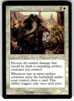 Losheel, Clockwork Scholar (Retro Frame) Commander: the Brothers' War MTG NM - Image 1