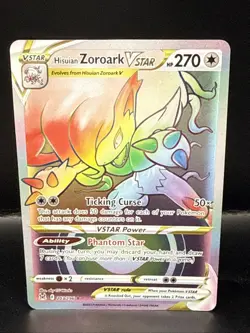 Pokemon TCG Hisuian Zoroark VSTAR 203/196 SWSH Lost Origin Secret Rare, NM - Image 1