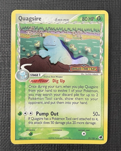Pokemon Quagsire EX Dragon Frontiers Stamped #21/101 Reverse Holo LP/NM+ - Image 1