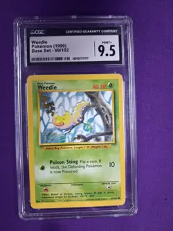 1999 Pokemon Weedle Base Set - 69/102 CGC 9.5 Mint + - Image 1
