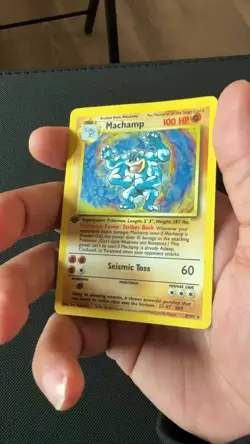 Pokemon TCG Machamp Base Set 8/102 Holo Rare Unlimited 1st Edition MP - Image 2