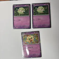 Cottonee MEP 018 x2 Black Star Promo & 1 Whimsicott MEP 019 cosmos holo bundle - Image 2