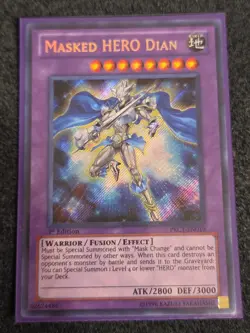 Yugioh Masked HERO Dian PRC1-EN019 Secret Rare 1st Ed VLP - Image 1