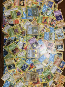 Vintage Pokemon Bulk 150+ Cards, Stack Of Vintage Energy Cards, 4 Vintage Holos. - Image 1