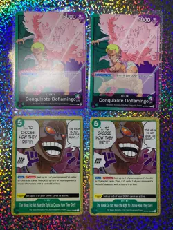 One Piece Card Game Leader Regular OP04-019 Donquixote Doflamingo + OP04-038 - Image 1