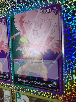 One Piece Card Game Leader Regular OP04-019 Donquixote Doflamingo + OP04-038 - Image 3