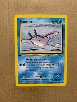 1st Edition Mantine 64/111 Neo Genesis - Common Pokemon Card - NM/Mint - Image 1