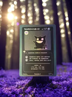 BLACKOUT 1st Edition Pokederp Shadowbud - Gengar 6/7 Fan Art Custom Derpy Card - Image 1