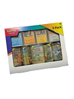 Pokemon TCG Scarlet & Violet Paldea Friends 5-Pack Mini Tins with 4 Promo Cards - Image 1