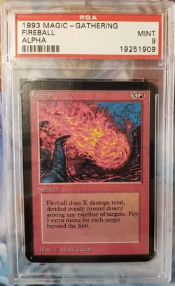 MTG Limited Edition Alpha 1993 Fireball PSA 9 Mint Old School - Image 1