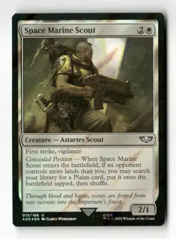 Space Marine Scout (Surge Foil) Universes Beyond: Warhammer 40,000 #15 Uncommon - Image 1