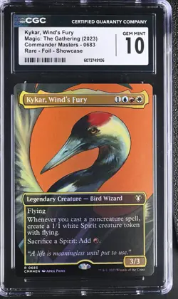 KYKAR, WIND'S FURY Commander Masters Borderless Foil Rare CGC 10 MTG - Image 1