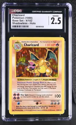 CGC 2.5 Charizard 1999 Base Set 4/102 Shadowless Holo Pokemon Card - Image 1