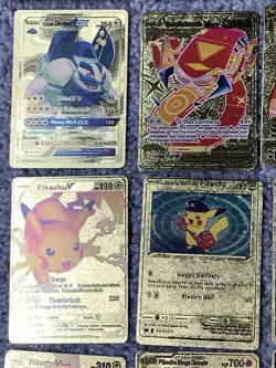 Set of 26 Pokemon Charizard, Magikarp, Pikachu & More Gold Foil Fan Art LP - Image 5