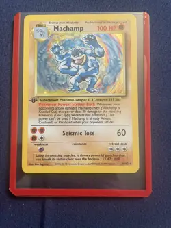 Pokemon TCG Machamp Base Set 8/102 Holo 1st Edition Holo Rare - Image 1