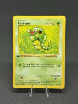 Pokemon Caterpie 045/102 Base Set Shadowless First Edition - Image 1