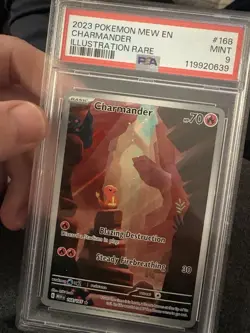 2023 POKEMON MEW EN-151 ILLUSTRATION RARE #168 CHARMANDER PSA 9 - Image 1