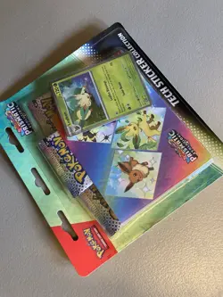 Pokemon TCG Prismatic Evolutions Tech Sticker Collection Leafeon 3 Packs NEW - Image 5