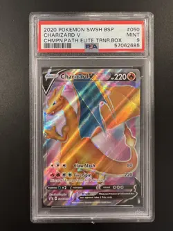 *BUNDLE* Pokemon SWSH Charizard V #50 Champions Path ETB Promo PSA 10 and PSA 9 - Image 3