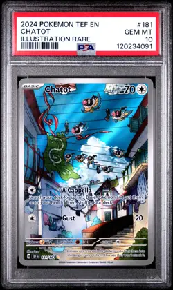 2024 POKEMON TEF EN-TEMPORAL FORCES ILLUSTRATION RARE #181 CHATOT PSA 10 - Image 1