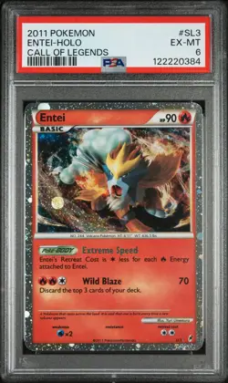 2011 POKEMON CALL OF LEGENDS #SL3 ENTEI-HOLO PSA 6 - Image 1