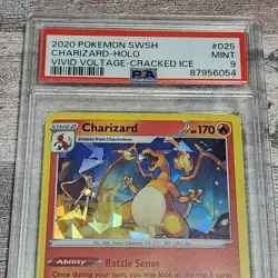 Pokemon Vivid Voltage Charizard Cracked Ice Holo 25/185 PSA 9 Mint Graded TCG - Image 4