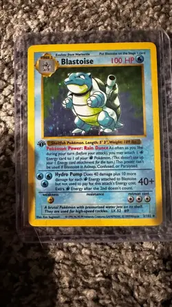 1999 POKEMON BASE SET 1ST EDITION SHADOWLESS BLASTOISE HOLO #2/102 - Image 1