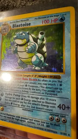 1999 POKEMON BASE SET 1ST EDITION SHADOWLESS BLASTOISE HOLO #2/102 - Image 2