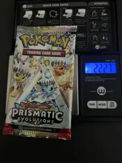 22.27g HEAVY Prismatic Evolutions Pokemon Sealed Booster Pack New - Image 1