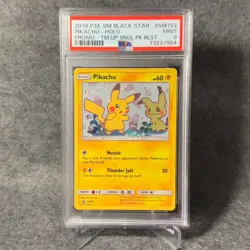 ⚡ 2019 POKEMON SM BLACK STAR PROMO #SM162 PIKACHU HOLO PROMO PSA 9 MINT SWIRL - Image 1