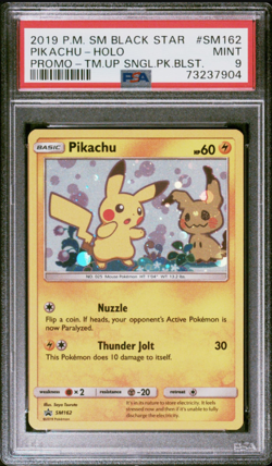 ⚡ 2019 POKEMON SM BLACK STAR PROMO #SM162 PIKACHU HOLO PROMO PSA 9 MINT SWIRL - Image 4